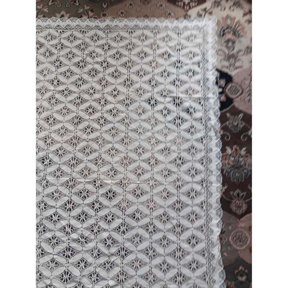 Vintage Lace crocheted Tablecloth 39 X 61 Granny core. cottage core #4